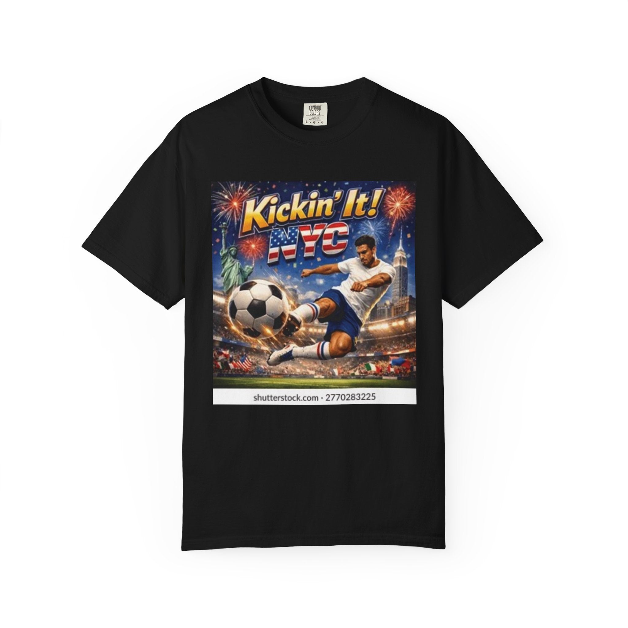 Soccer Graphic T-Shirt — "Kickin' It! NYC" Vintage Soccer Player Tee