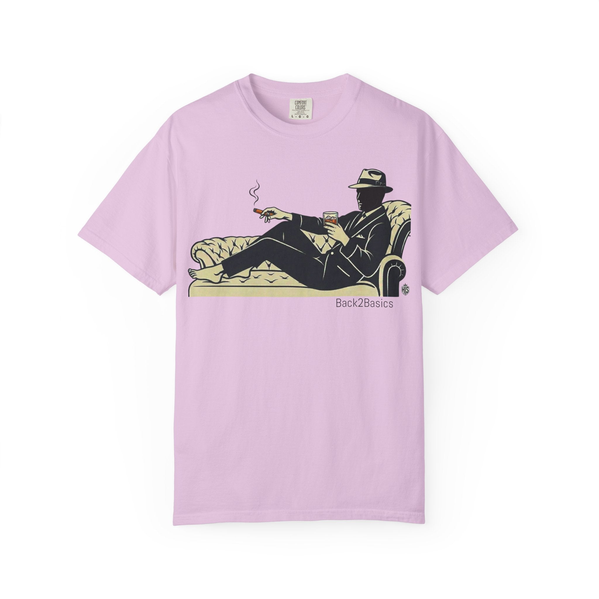 Vintage Noir Lounge T-Shirt — Relaxed Gentleman Illustration