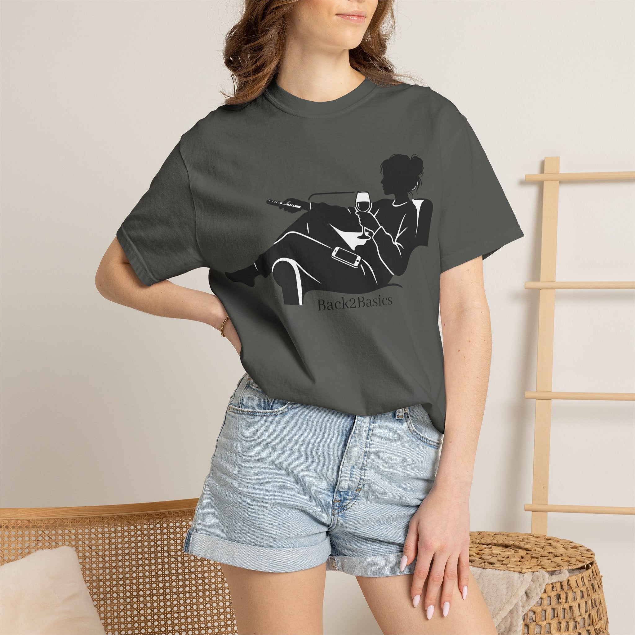 Relaxed Reading Tee — 'Back2Basics' Lounge Silhouette T-Shirt
