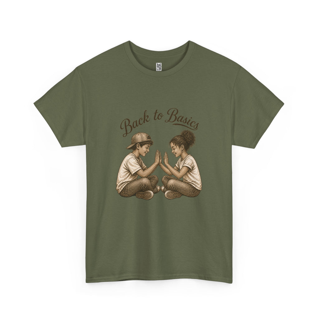 T-Shirt — "Back to Basics" Vintage Kids Hand-Clap Graphic Tee