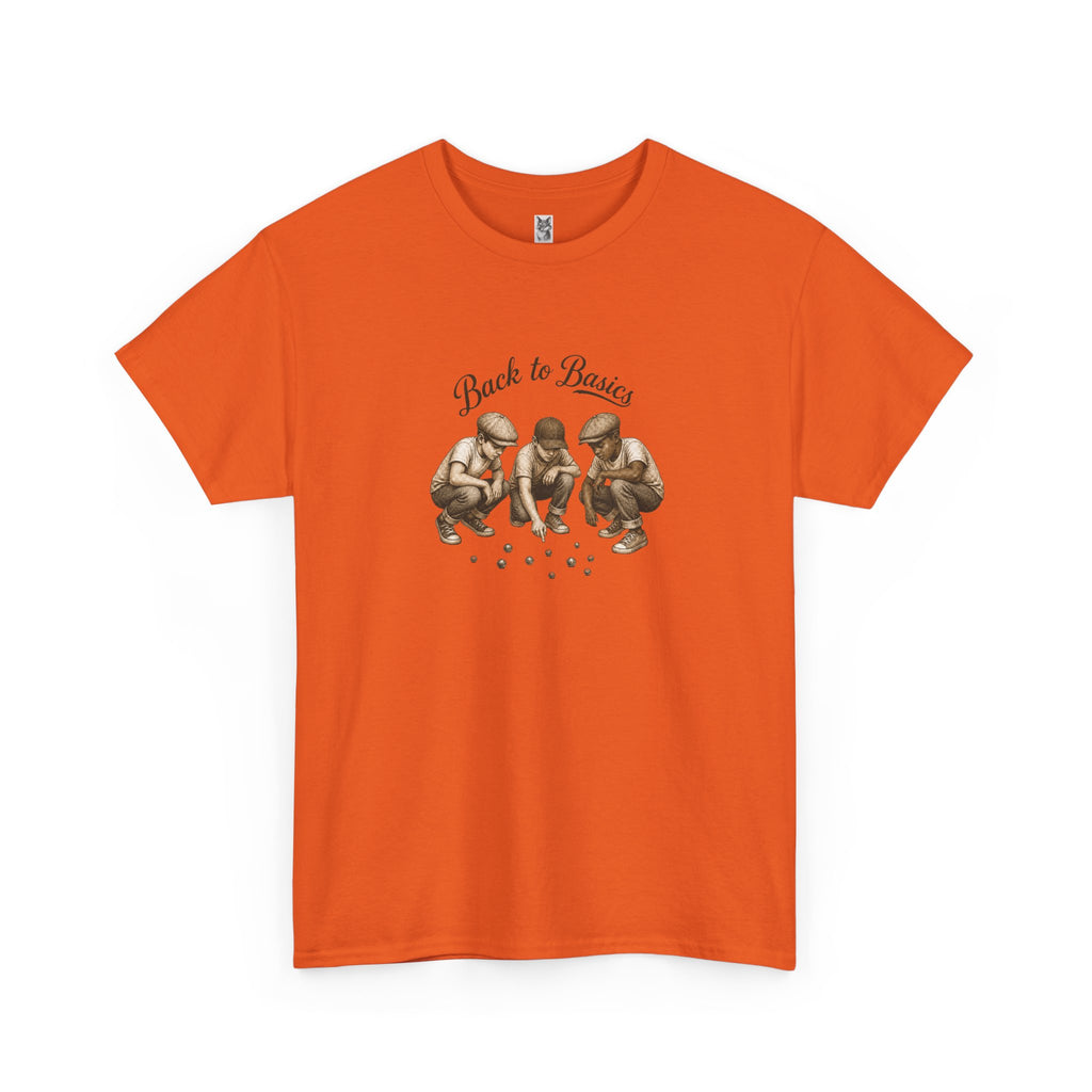T-Shirt — "Back to Basics" Vintage Monkeys Playing Marbles Graphic Tee
