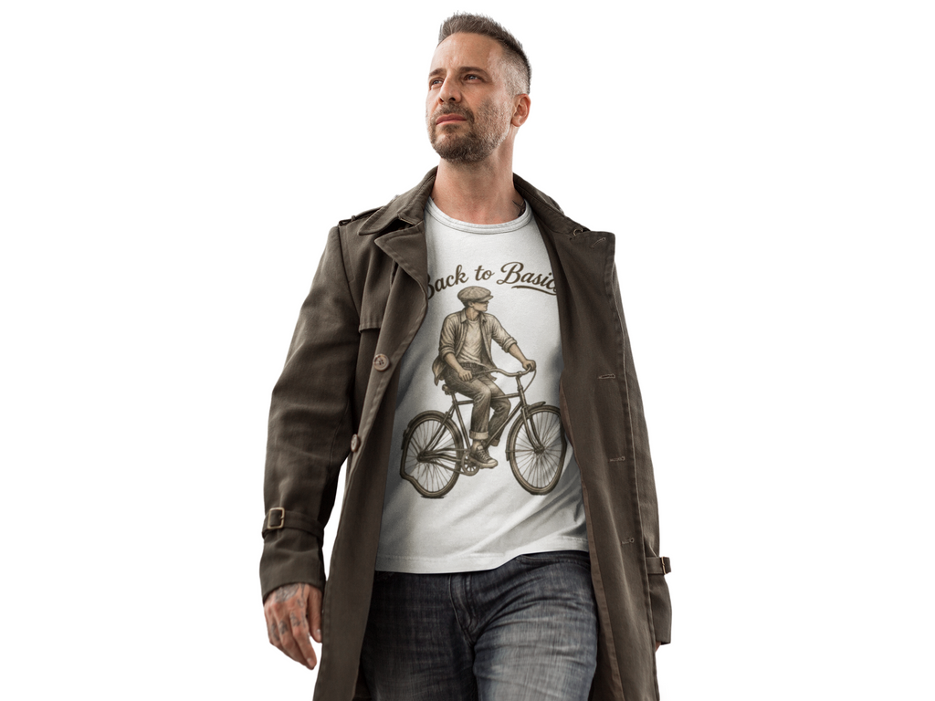 Back to Basics Bicycle Tee — Vintage Cyclist Graphic T-Shirt