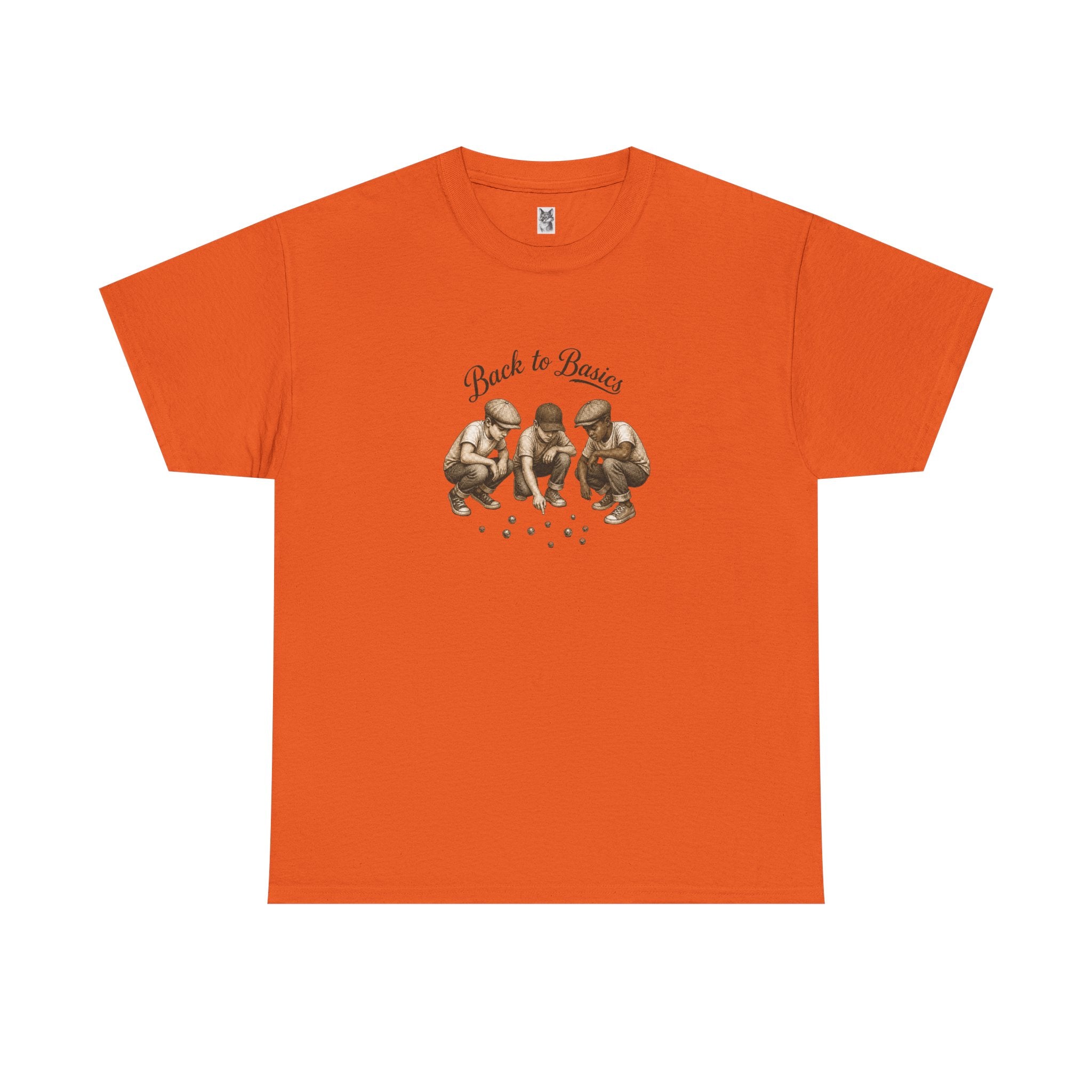 T-Shirt — "Back to Basics" Vintage Monkeys Playing Marbles Graphic Tee